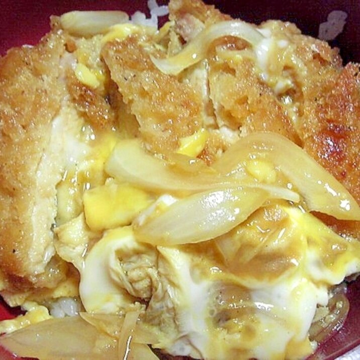 ラップでひと手間甘めのカツ丼